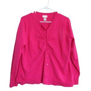 Motherhood Maternity Button Front Cardigan  Sweater‎ Womens XL Pink Long Sleeve